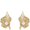 Line Small Shell Earring Gold/White Onesize