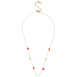 Linnea Heart Chain Necklace Red And Gold