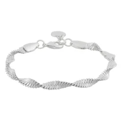 Lisbon Big Bracelet Plain Silver Onesize
