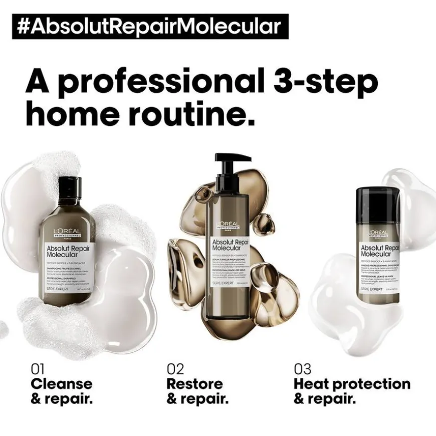 L'Oréal Professionnel Repair Molecular Shampoo 500ml and Rinse-Out Serum