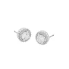 Lou Round Stone Earring Silver/Clear 9mm