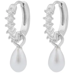 Lucy Drop Ring Pendant Earrings Silver White Onesize