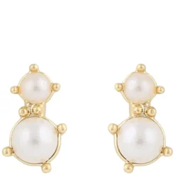 Lucy Mini Earrings Gold White Onesize