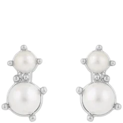 Lucy Mini Earrings Silver White Onesize