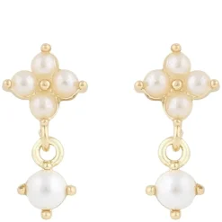 Lucy Small Earrings Gold White Onesize