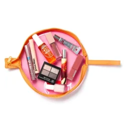 Lunar Flat Lay Makeup Pouch Pink and Orange