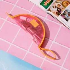 Lunar Flat Lay Makeup Pouch Pink and Orange