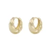 Lydia Big Twist Ring Earring Plain Gold Onesize
