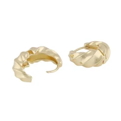 Lydia Big Twist Ring Earring Plain Gold Onesize