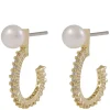 Mayfair Small Pearl Oval Earring Gold/White