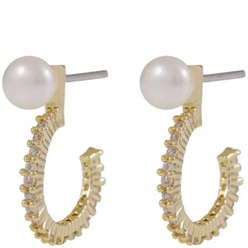 Mayfair Small Pearl Oval Earring Gold/White