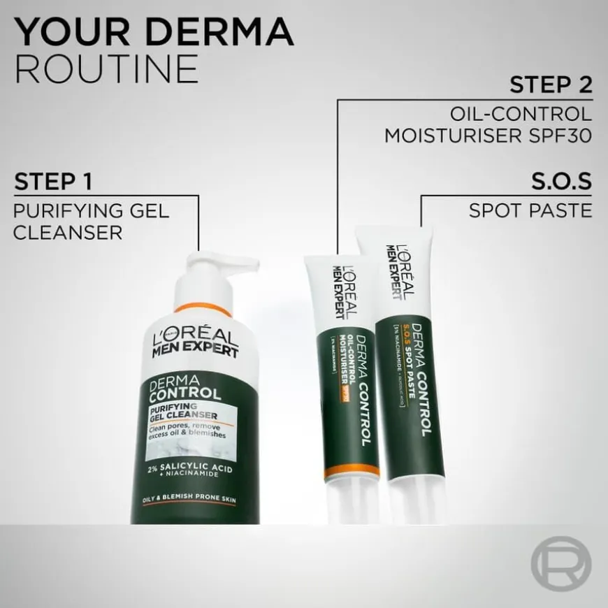 Men Expert Derma Control Oil-Control SPF30 Moisturiser 40ml