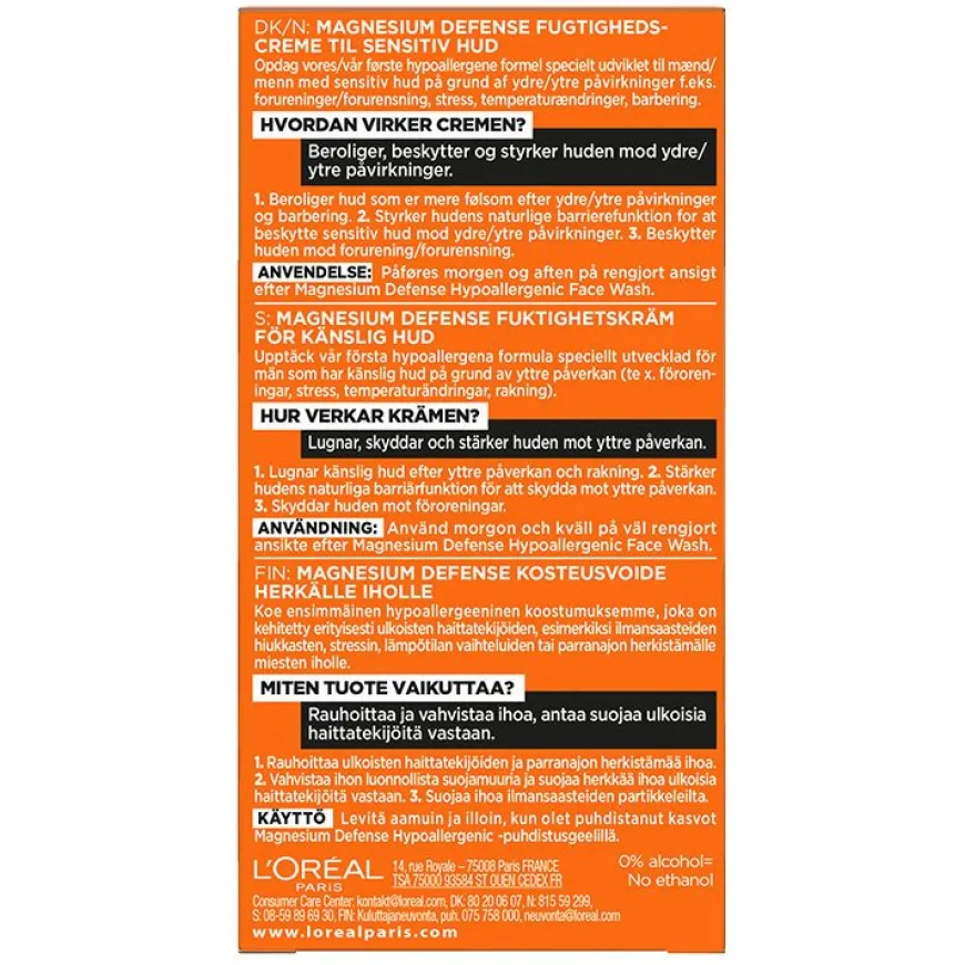 Men Expert Magnesium Defence Hypoallergenic 24H Moisturizer 50ml