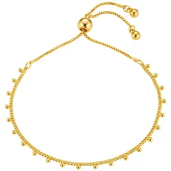 Metal Beaded Chain Slider Bracelet