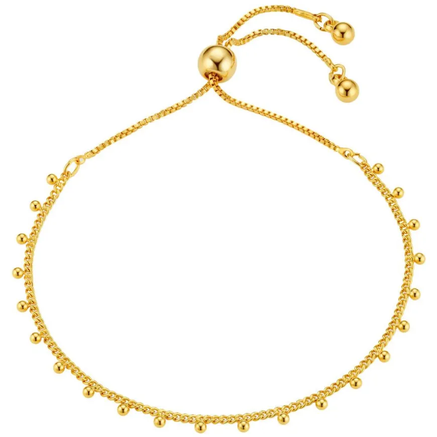 Metal Beaded Chain Slider Bracelet