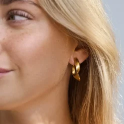 Mia Statement Vintage Hoop Earrings Stainless Steel