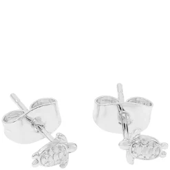 Mini Turtle Stud Earrings Silver