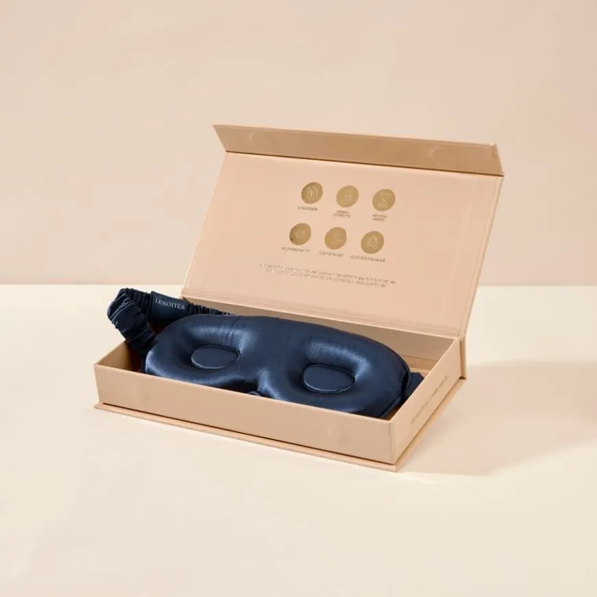 Mulberry Silk Contour Sleep Mask Navy 1pcs