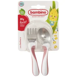 My First Fork & Spoon Cerise