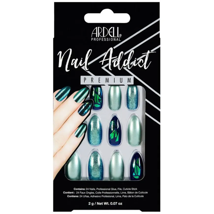 Nail Addict Green Glitter Chrome