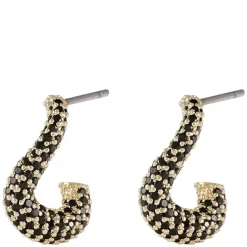 Naomi Small Irregular Oval Earring Gold/Black