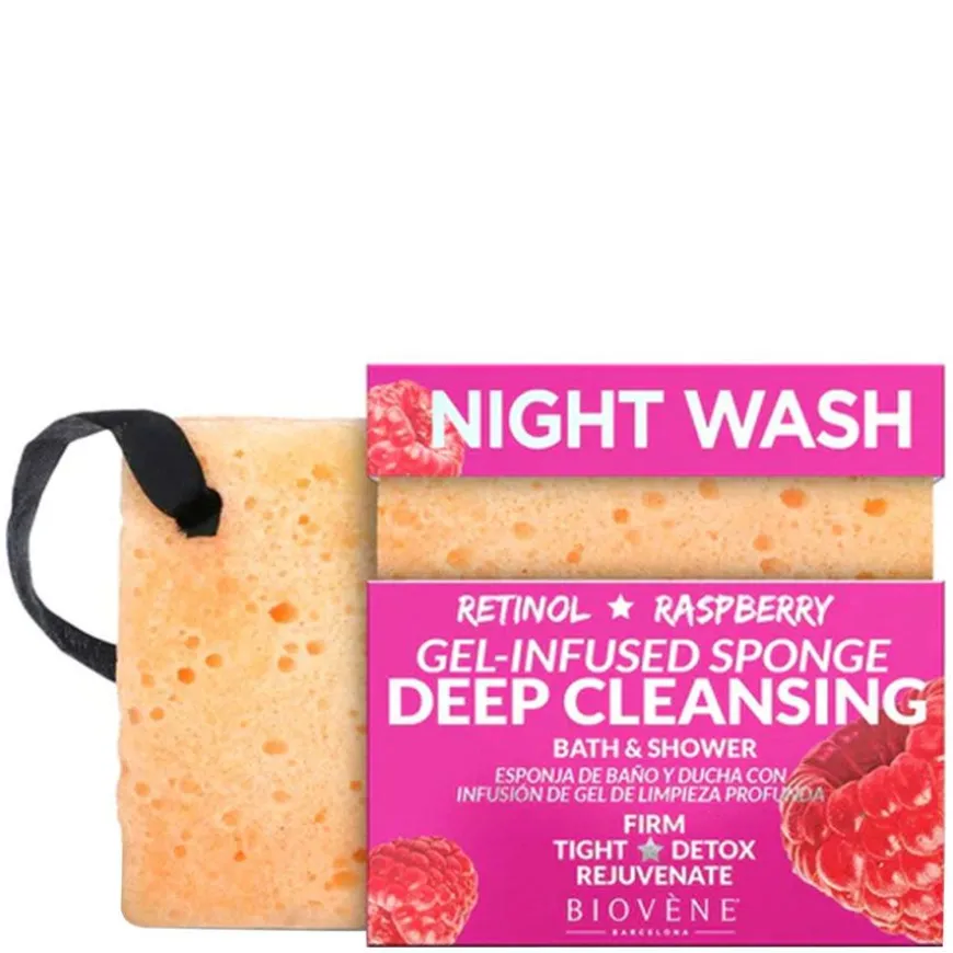 Night Wash Deep Cleansing Retinol & Raspberry Gel-Infused Sponge 75g