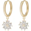 Nisi Flower Pendant Earring Gold Onesize
