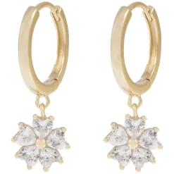 Nisi Flower Pendant Earring Gold Onesize