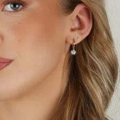 Nisi Flower Pendant Earring Gold Onesize