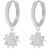 Nisi Flower Pendant Earring Silver Onesize