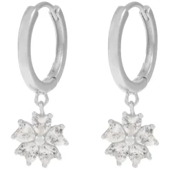 Nisi Flower Pendant Earring Silver Onesize