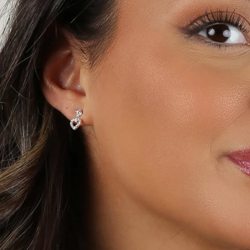 Nisi Heart Earring Silver Onesize