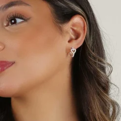 Nisi Heart Hoop Earring Silver Onesize