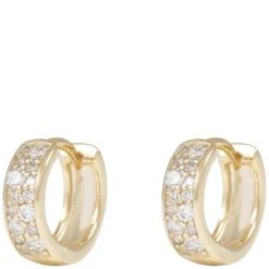 Nisi Stone Hoop Earring Gold 8mm
