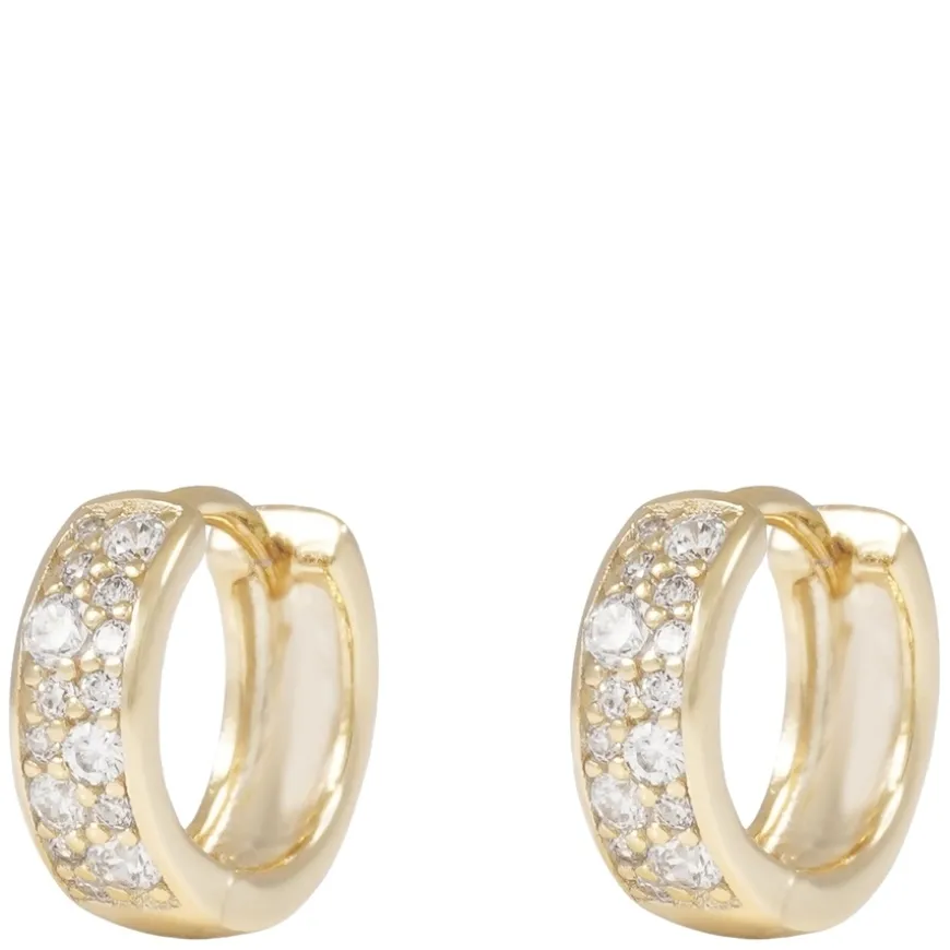 Nisi Stone Hoop Earring Gold 8mm