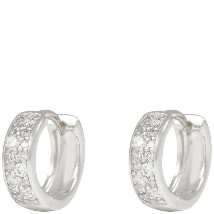 Nisi Stone Hoop Earring Silver 8mm