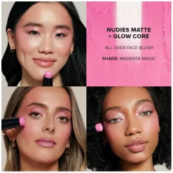 Nudies Matte + Glow Core All Over Face Blush Color Magenta Magic 5g
