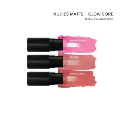 Nudies Matte + Glow Core All Over Face Blush Color Sunset Gold 5g