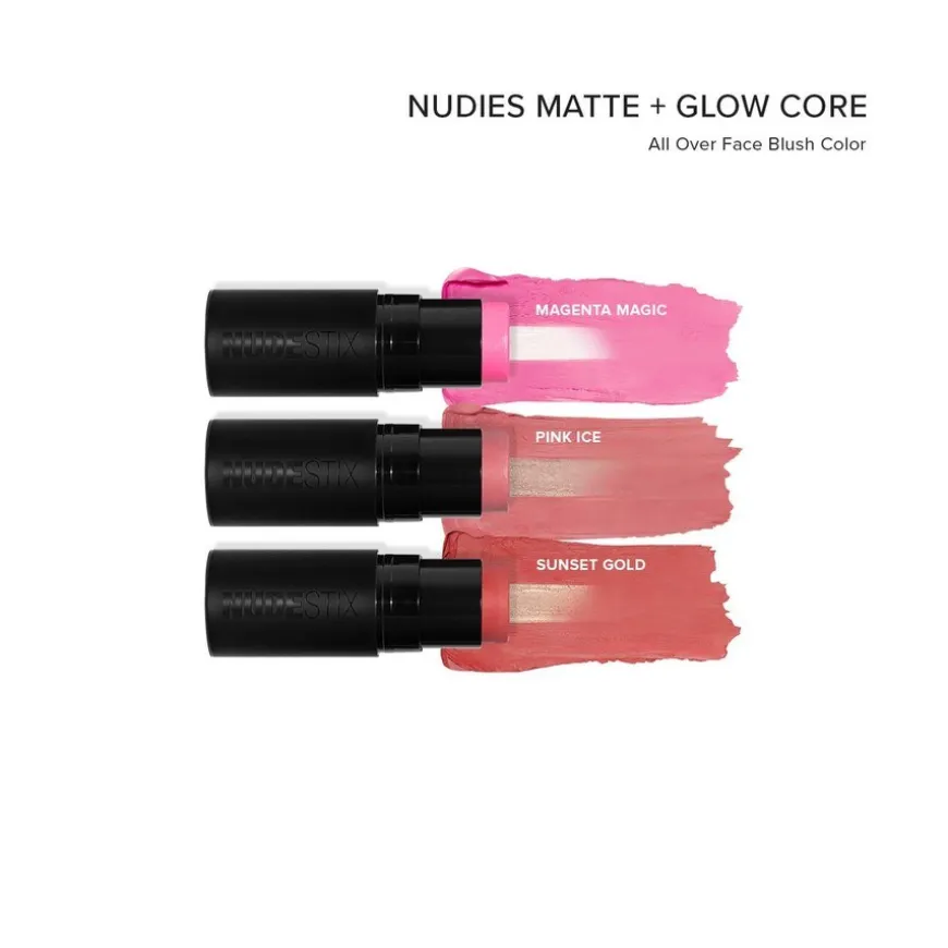 Nudies Matte + Glow Core All Over Face Blush Color Pink Ice 5g