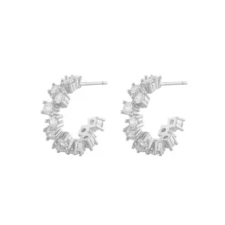 Nuit Oval Ear SIlver/Clear 17mm