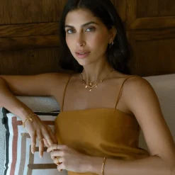 Orelia Bar Link & Molten Charm Necklace