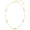 Orelia Coin Pearl Stationed Chain Necklace