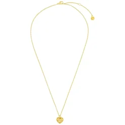 Orelia Crystal Starbust Heart Charm Necklace