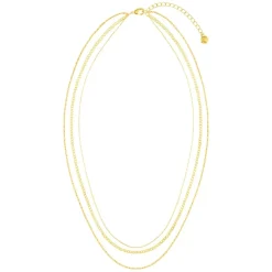 Orelia Fine Chain 3-Row Necklace