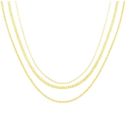 Orelia Fine Chain 3-Row Necklace