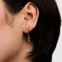 Orelia Mini Domed Huggie Hoops