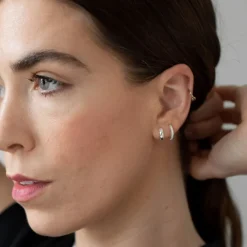 Orelia Mini Domed Huggie Hoops