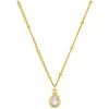 Orelia Organic Crystal Teardrop Necklace