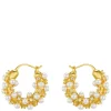 Orelia Pearl & Crystal Embellished Hoops