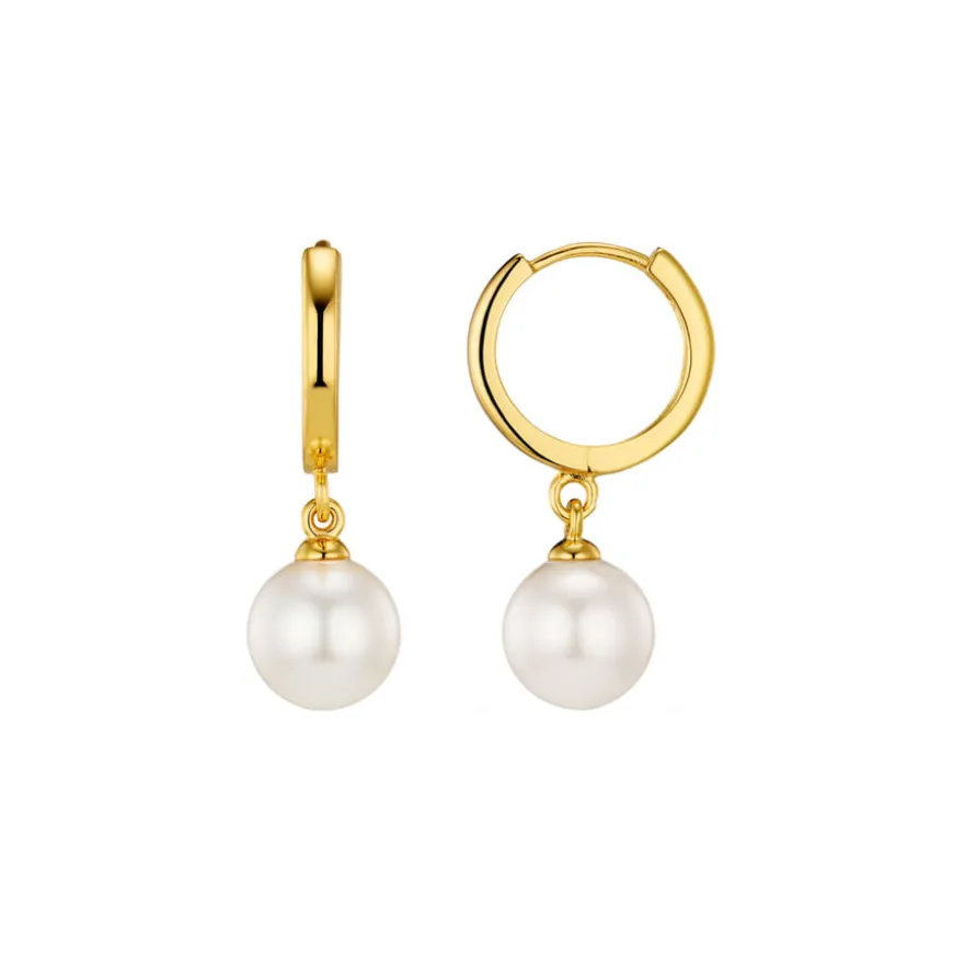 Orelia Pearl Drop Huggie Hoops